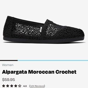 Toms Alpargata Moroccan Crochet Shoes in Black